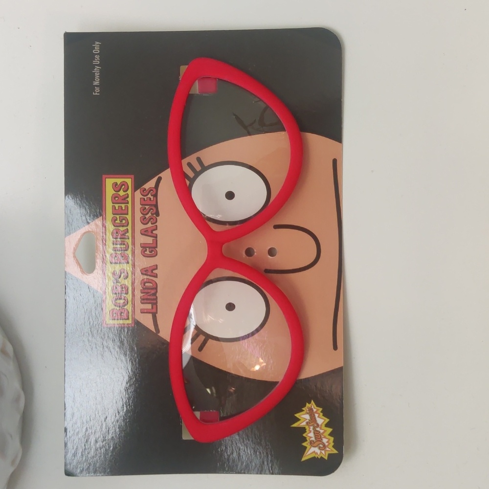 Linda Belcher from Bob's Burgers Red Glasses and Black Wig for Halloween Cosplay